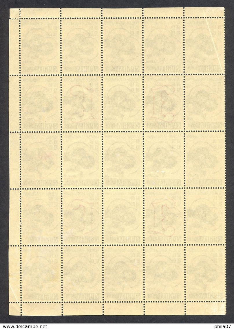 SERBIA - Mi.No. 54/57, Half Leaf. Grid Down On Mark 4+12. On The Other Three Grid Is Up. One Stamp 0.50+0.50 In The Uppe - Serbien