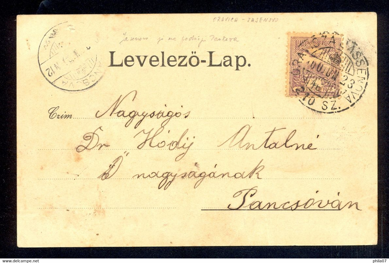 SERBIA - Postcard Cancelled By T.P.O. ORAVICA-JASENOVO 23.06. 1900. - Serbien
