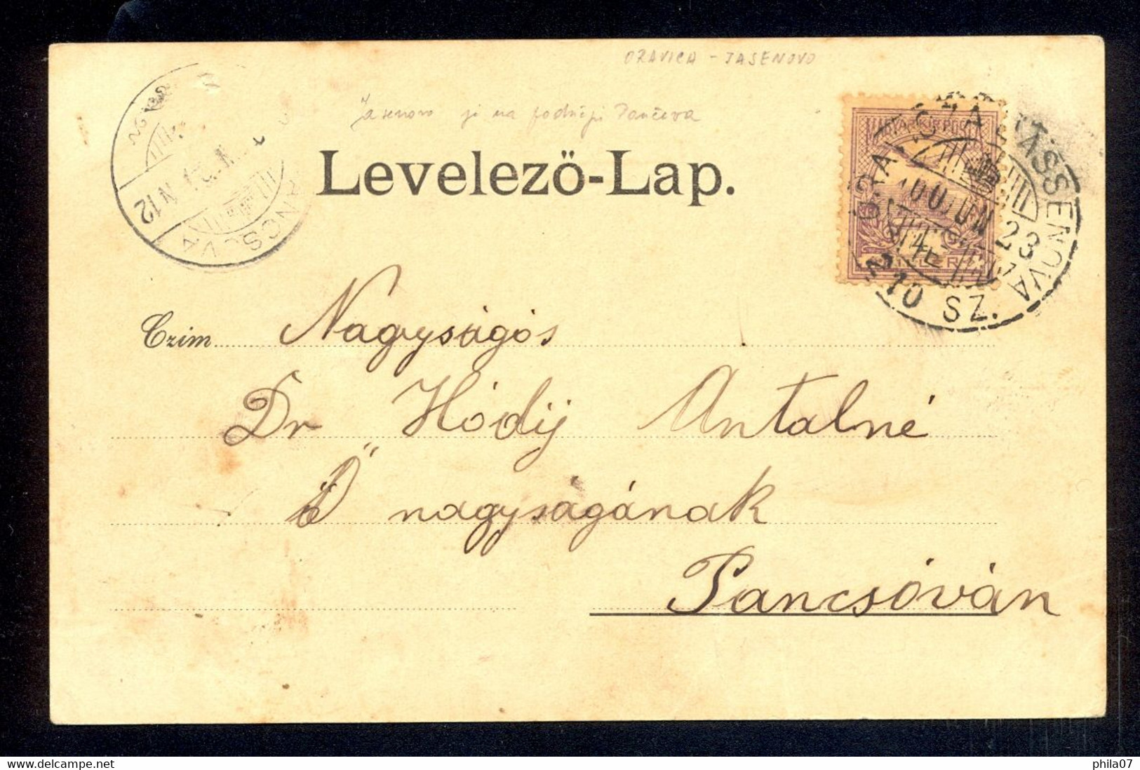 SERBIA - Postcard Cancelled By T.P.O. ORAVICA-JASENOVO 23.06. 1900. - Serbia