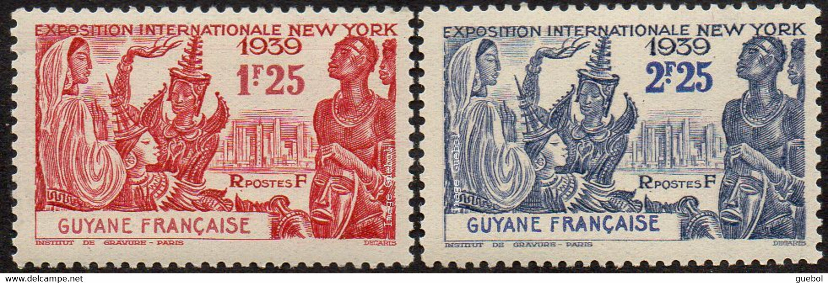 Détail De La Série Exposition Internationale De New York ** Guyane Française N° 150 Et 151 - 1939 Exposition Internationale De New-York