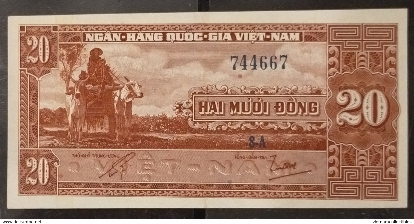 South Viet Nam Vietnam 20 Dông AU Banknote Note 1962 - Pick # 6a / 2 Photos - Vietnam