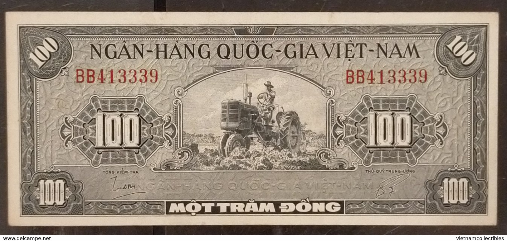 South Viet Nam Vietnam 100 Dong EF Banknote Note 1955 - Pick #  8 / 02 Photos - Vietnam