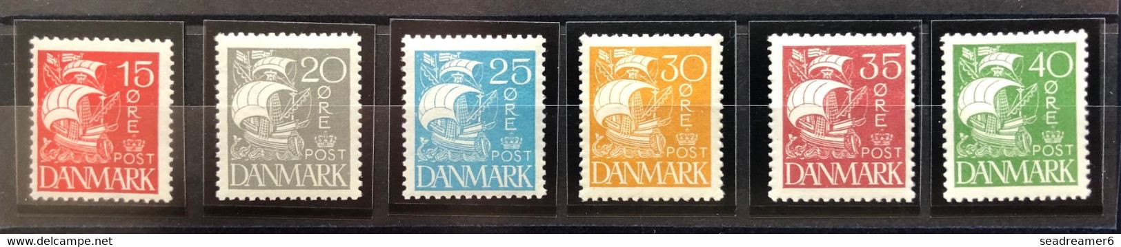 Danemark Série Voile Blanche Fond Plein N°181 à 186** TTB - Unused Stamps