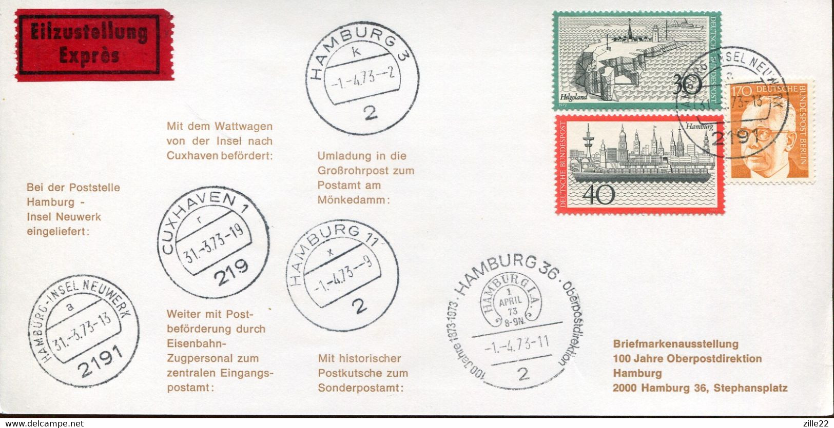Germany Special Card Mail Transport Wadden Post - Diligences