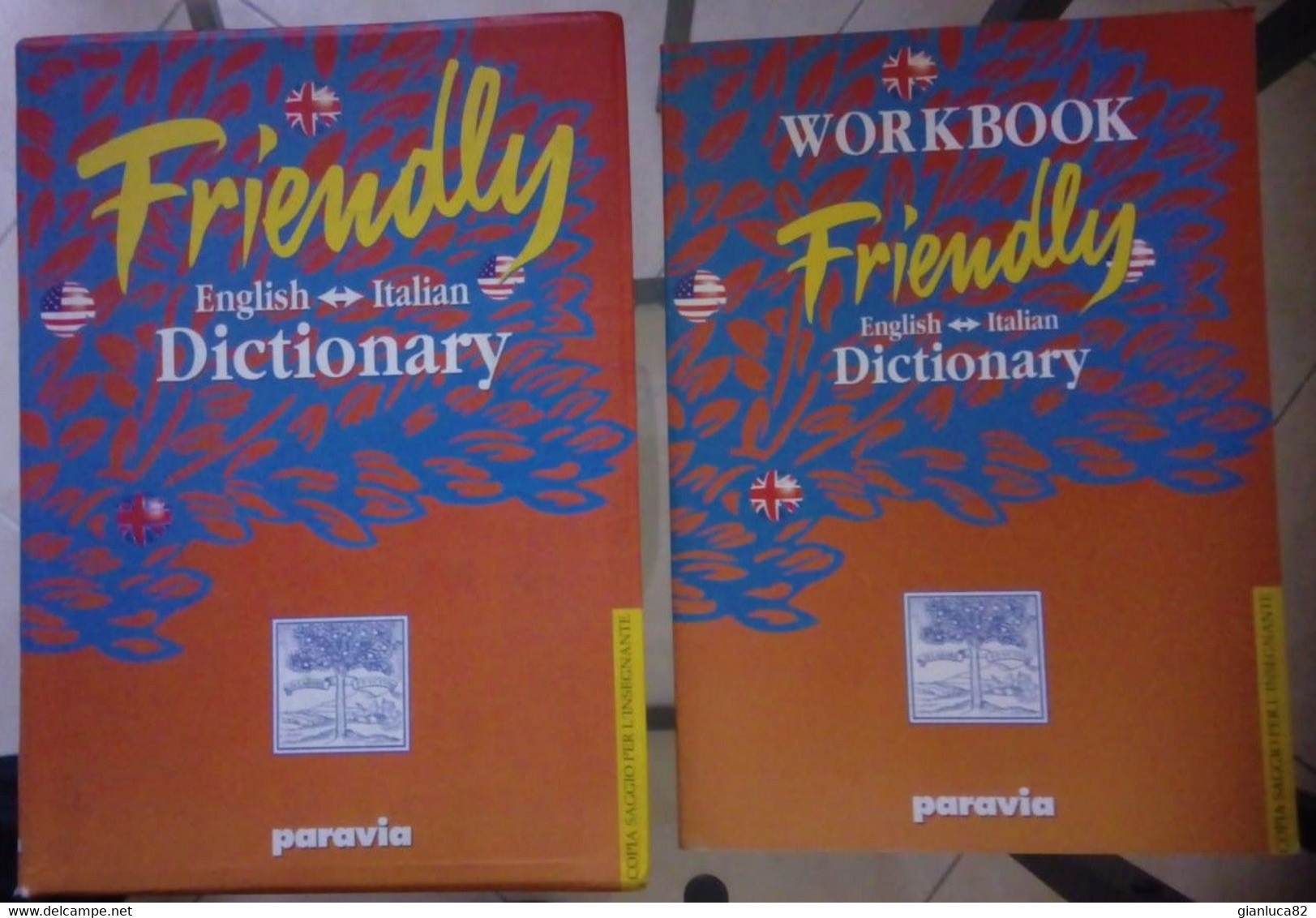 Friendly English Italian Dictionary Con Workbook Allegato 1999 Ed. Paravia Torino Come Da Foto 21,5x17,5 Cm Pag. 750+96 - Wörterbücher