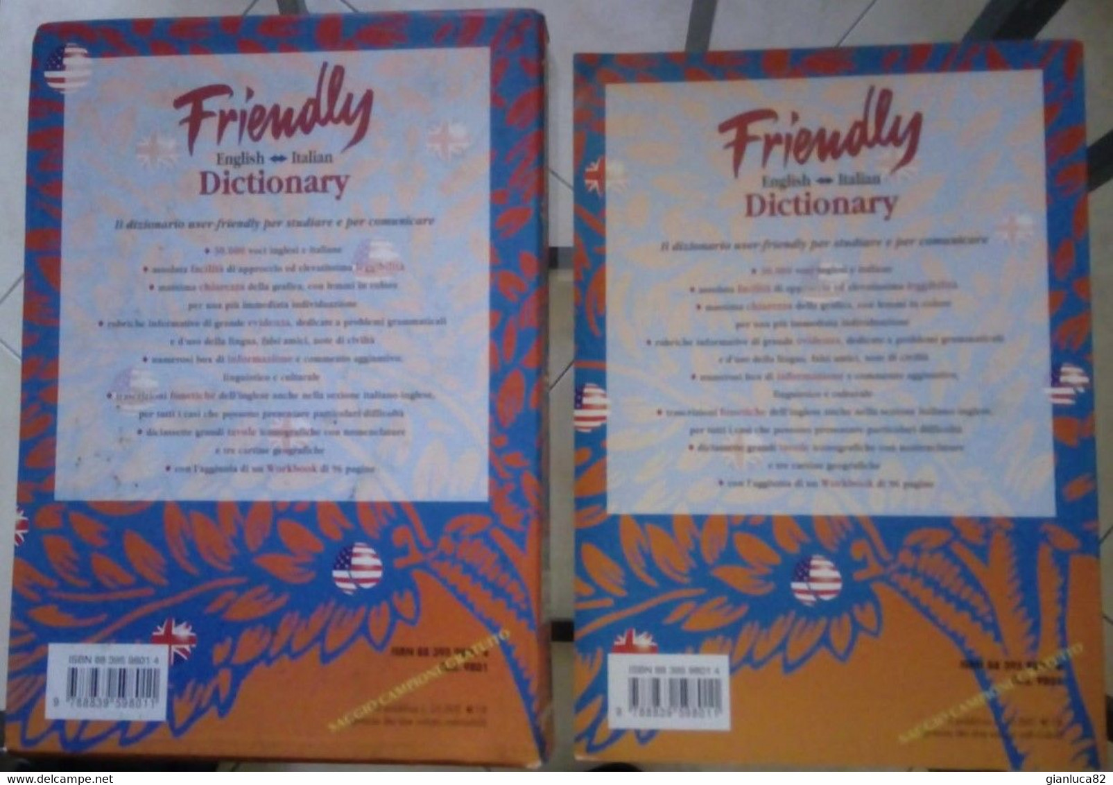 Friendly English Italian Dictionary Con Workbook Allegato 1999 Ed. Paravia Torino Come Da Foto 21,5x17,5 Cm Pag. 750+96 - Woordenboeken