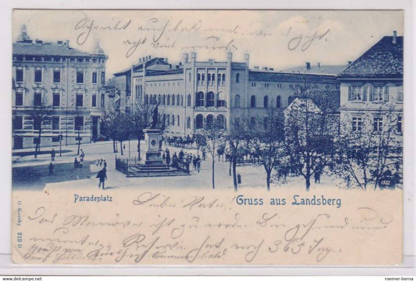 51177 Ak Gruss Aus Landsberg A. Warthe Paradeplatz 1899 - Neumark