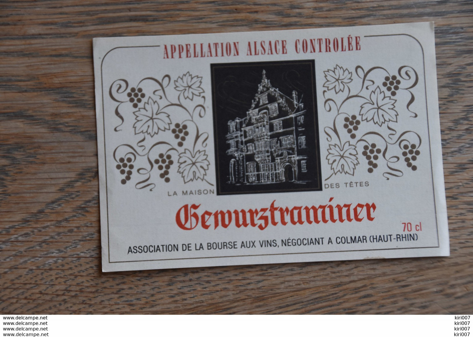 ETIQUETTE D'ALASCE GEWURZTRAMINER - Gewurztraminer