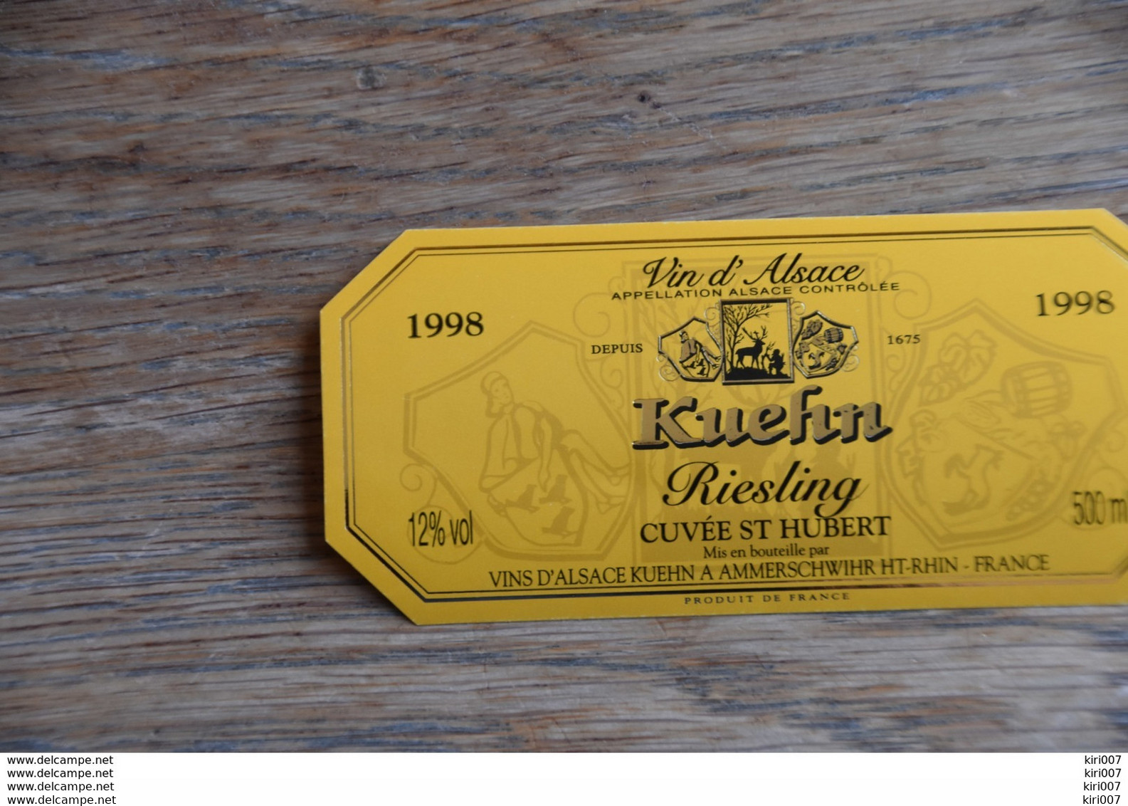 ETIQUETTE D'ALASCE RIESLING KUEHN - Riesling