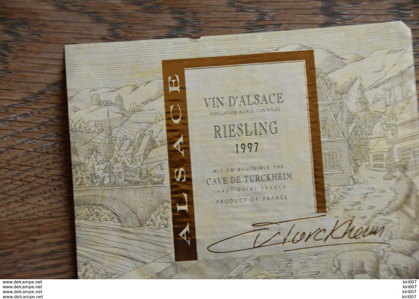 ETIQUETTE D'ALASCE RIESLING TURCKHEIM 1997 - Riesling