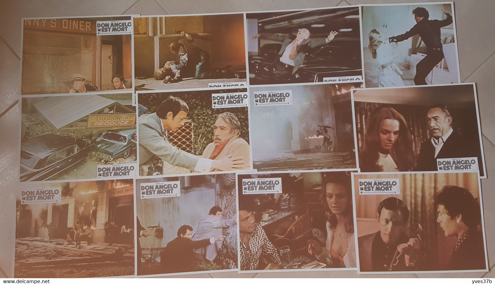 "DON ANGELO EST MORT" Anthony Quinn, F. Forrest... Pochette Complète 12 Photos 23x30 (1973) - Photos