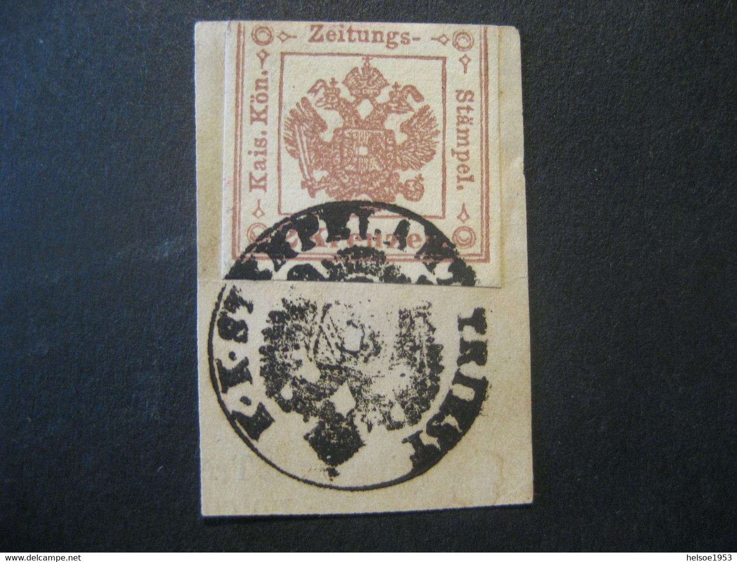 Österreich Imperium Zeitungsstempelmarken 1864- 2 Kreuzer Auf Briefstück Mit Stempel Triest MiNr. 3 - Oblitérés