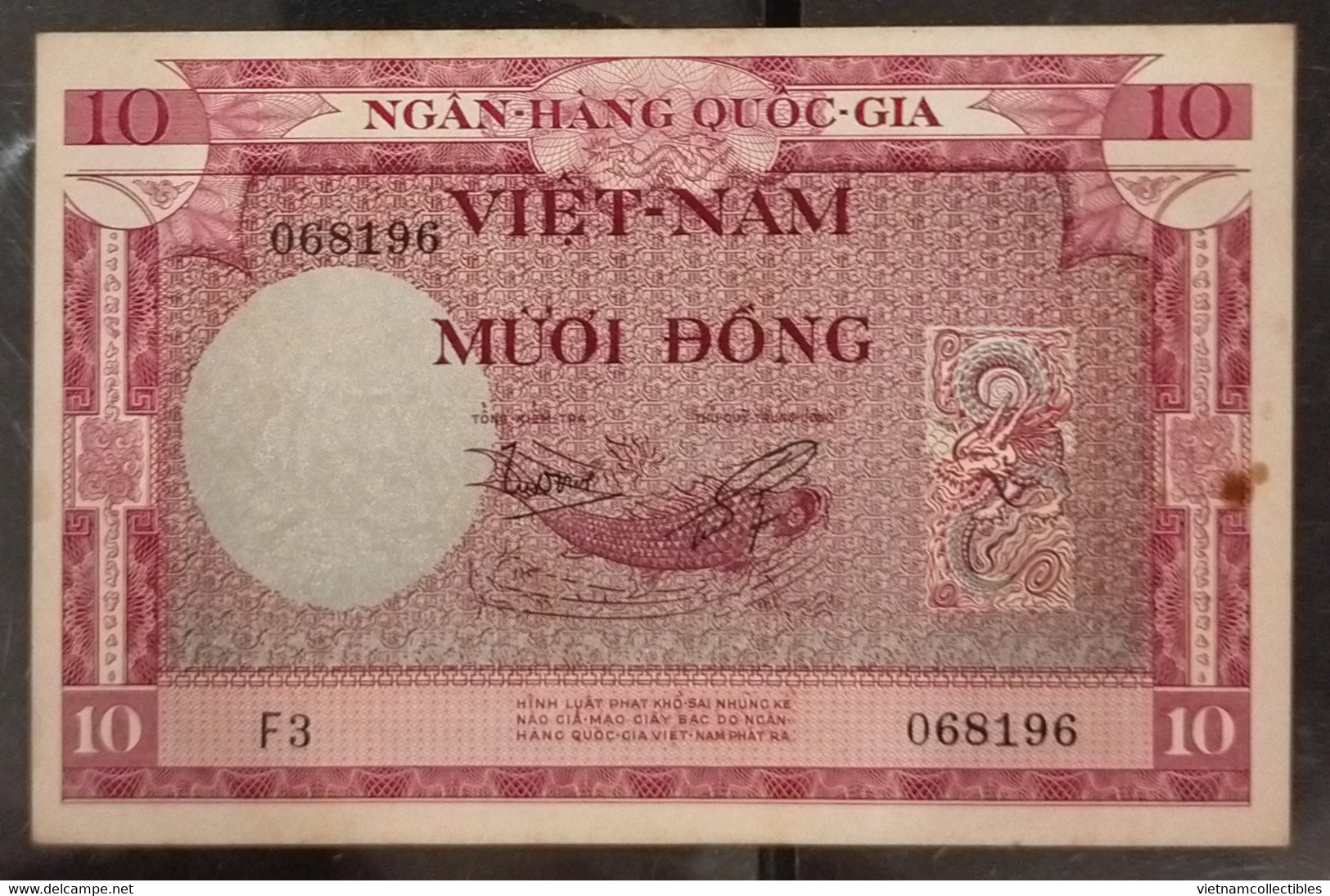 South Viet Nam Vietnam 10 Dông EF Banknote Note 1955 - Pick# 3 / 02 Photo - Vietnam