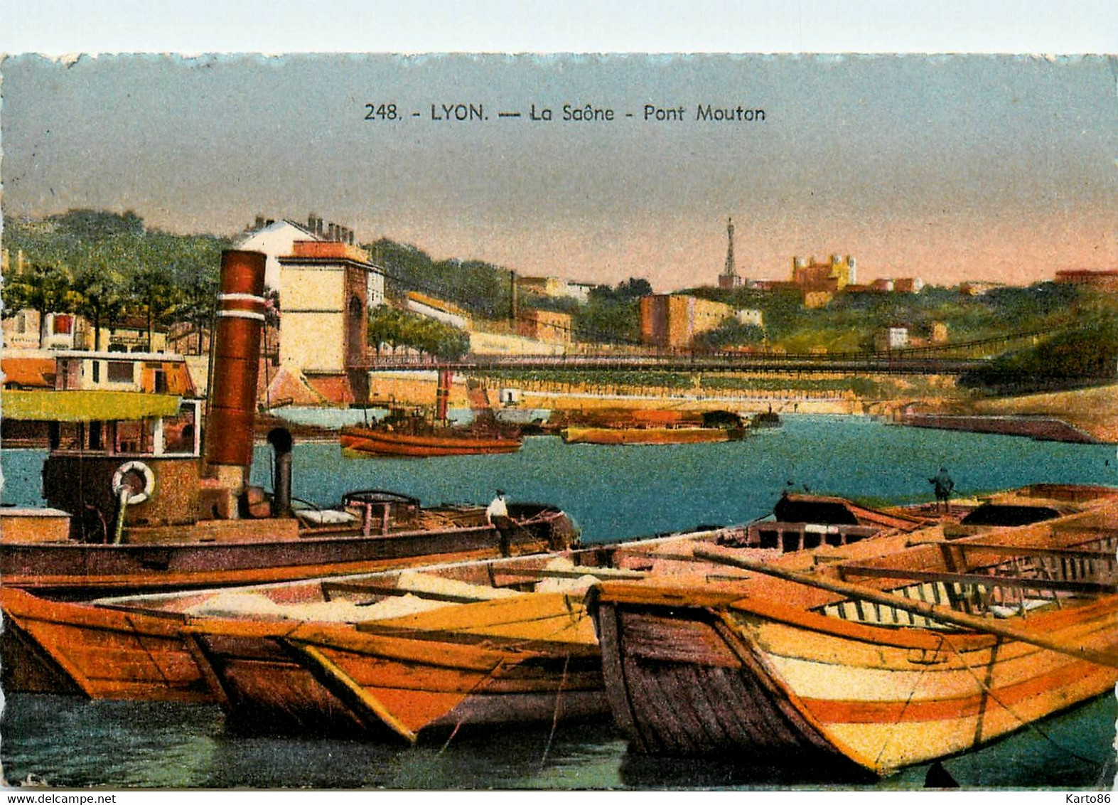 Lyon * 9ème * Le Pont Mouton * La Saône * Péniche Batellerie * Bateau Vapeur - Lyon 9