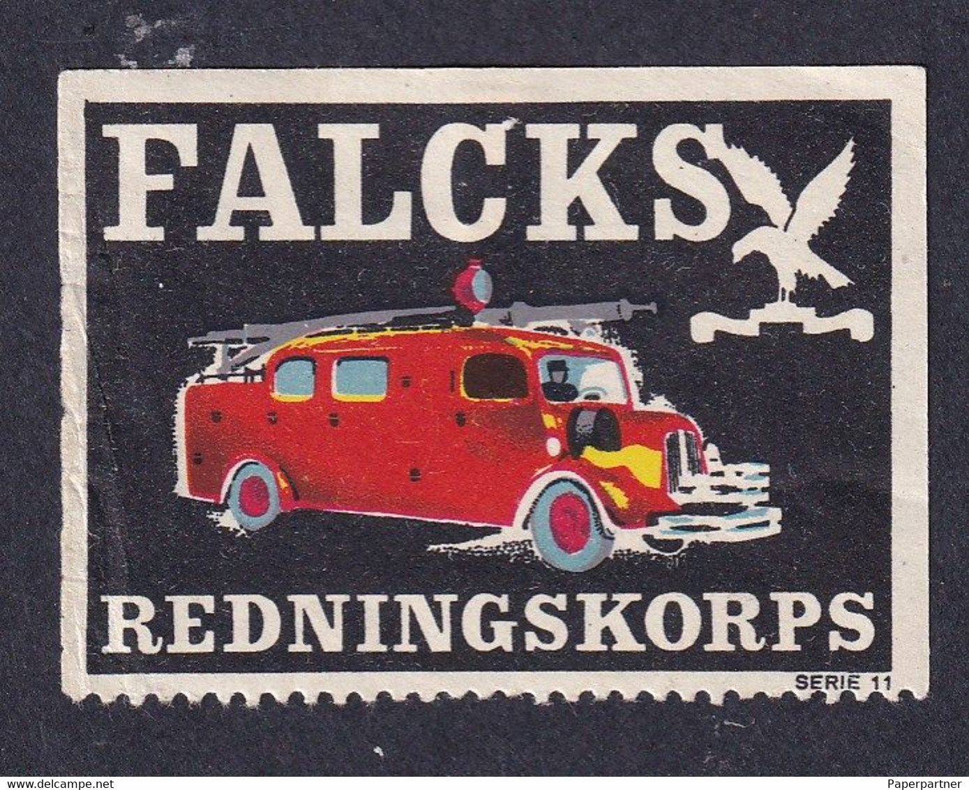 Denmark Poster Stamp  FALCK RESCUE CORPS FIRE ENGINE - Cinderellas