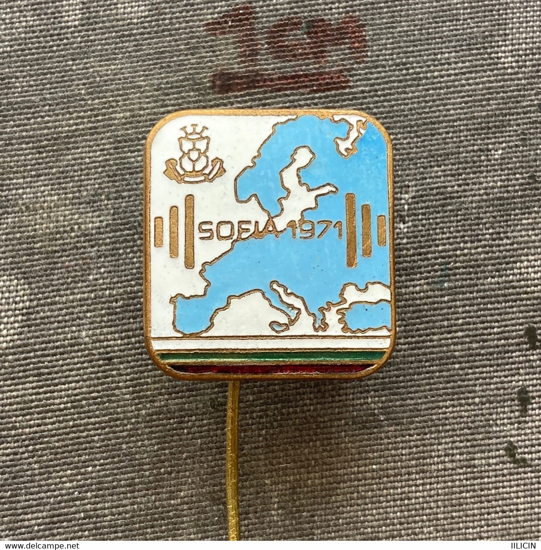 Badge Pin ZN010026 - Weightlifting European Championships Sofia Bulgaria 1971 - Halterofilia