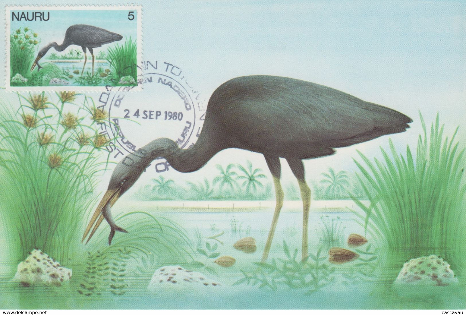 Carte Maximum  1er  Jour    NAURU     Oiseau   Echassier    1980 - Nauru