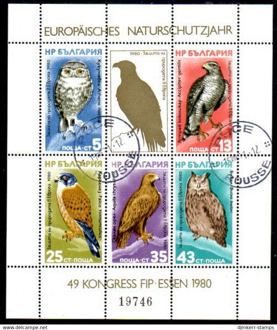 BULGARIA 1980 Nature Protection: Birds Of Prey Block Used..  Michel Block 105 - Usati