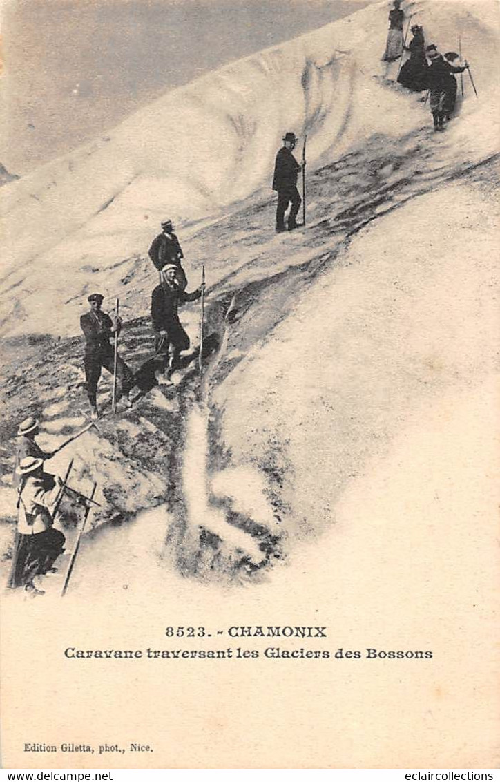 Chamonix         74     Alpinisme :  Caravane Au Glacier Des Bossons     N° 8523   (voir Scan) - Chamonix-Mont-Blanc