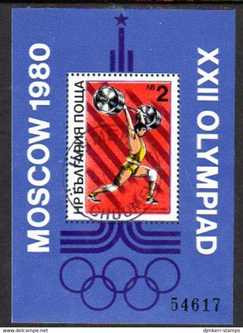 BULGARIA 1980 Olympic Games, Moscow V Blockused..  Michel Block 101 - Usados