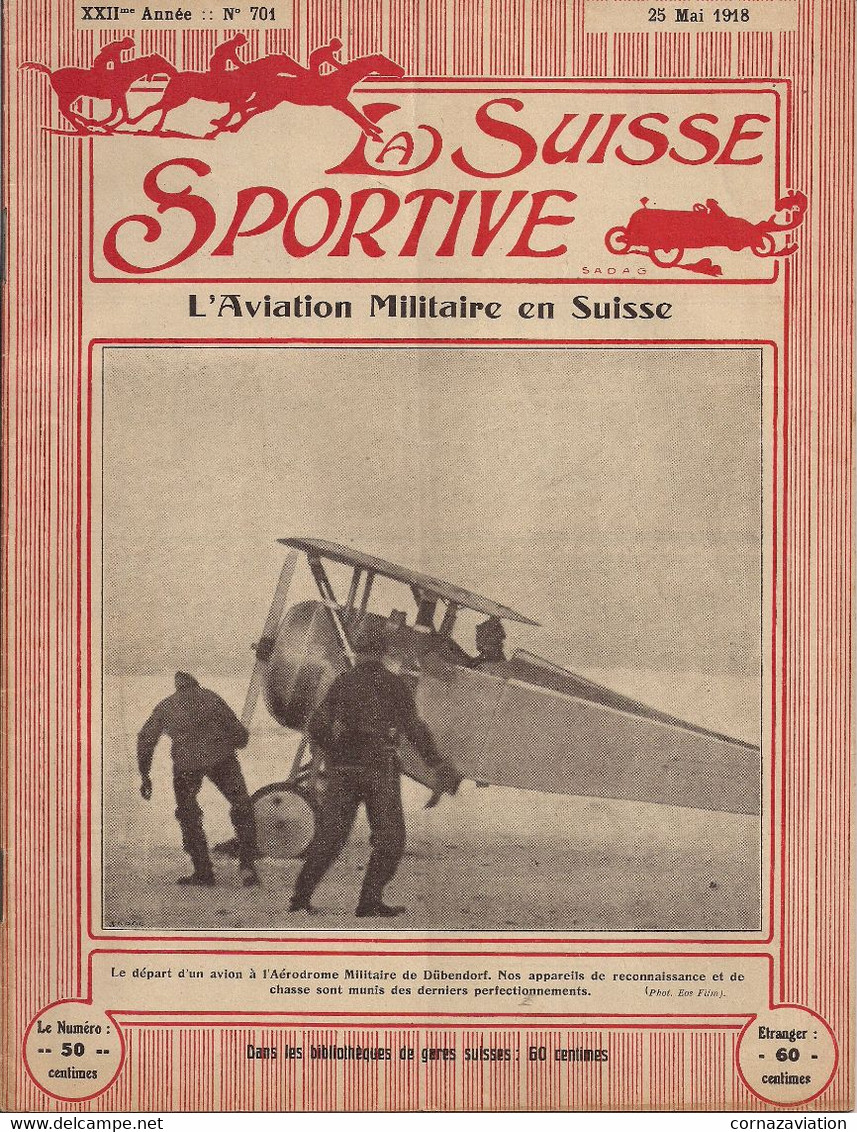 Aviation - La Suisse Sportive - L'aviation Militaire En Suisse - 1918 - Inflight Magazines