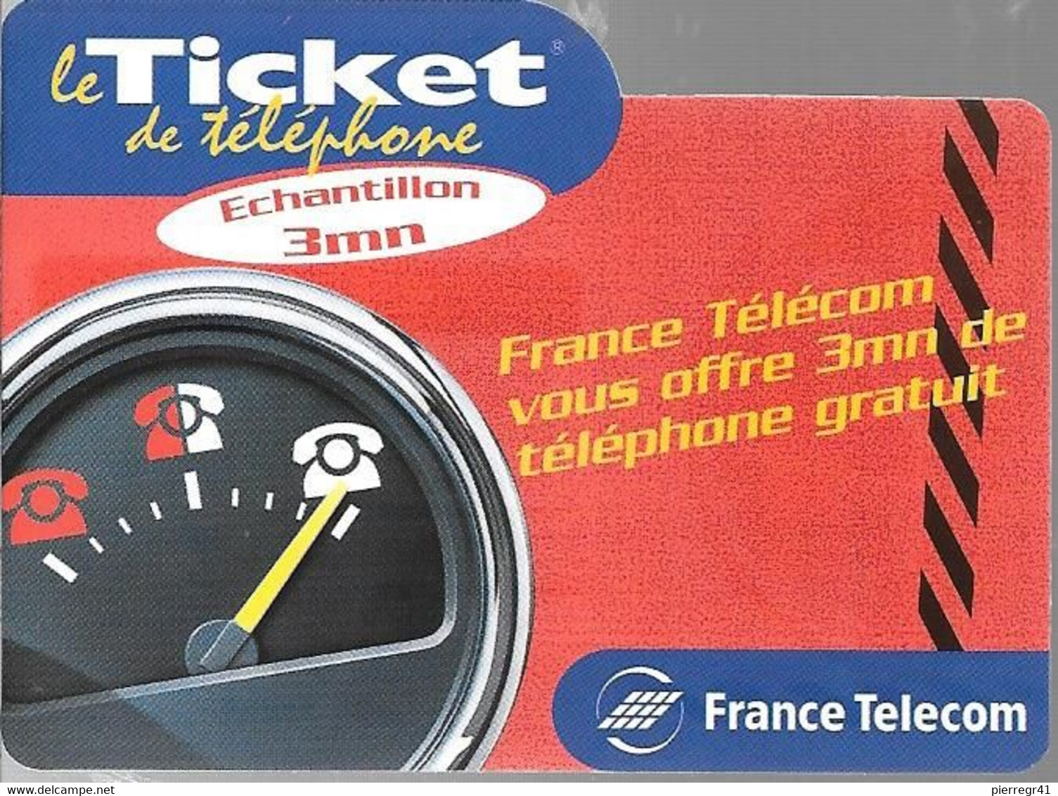TICKET² TELEPHONE-PRIVE-FRANCE-TK-PR08E-3Mn-COMPTEUR 1-Exp 30/11/2000-Neuf-TBE/RARE - Billetes FT