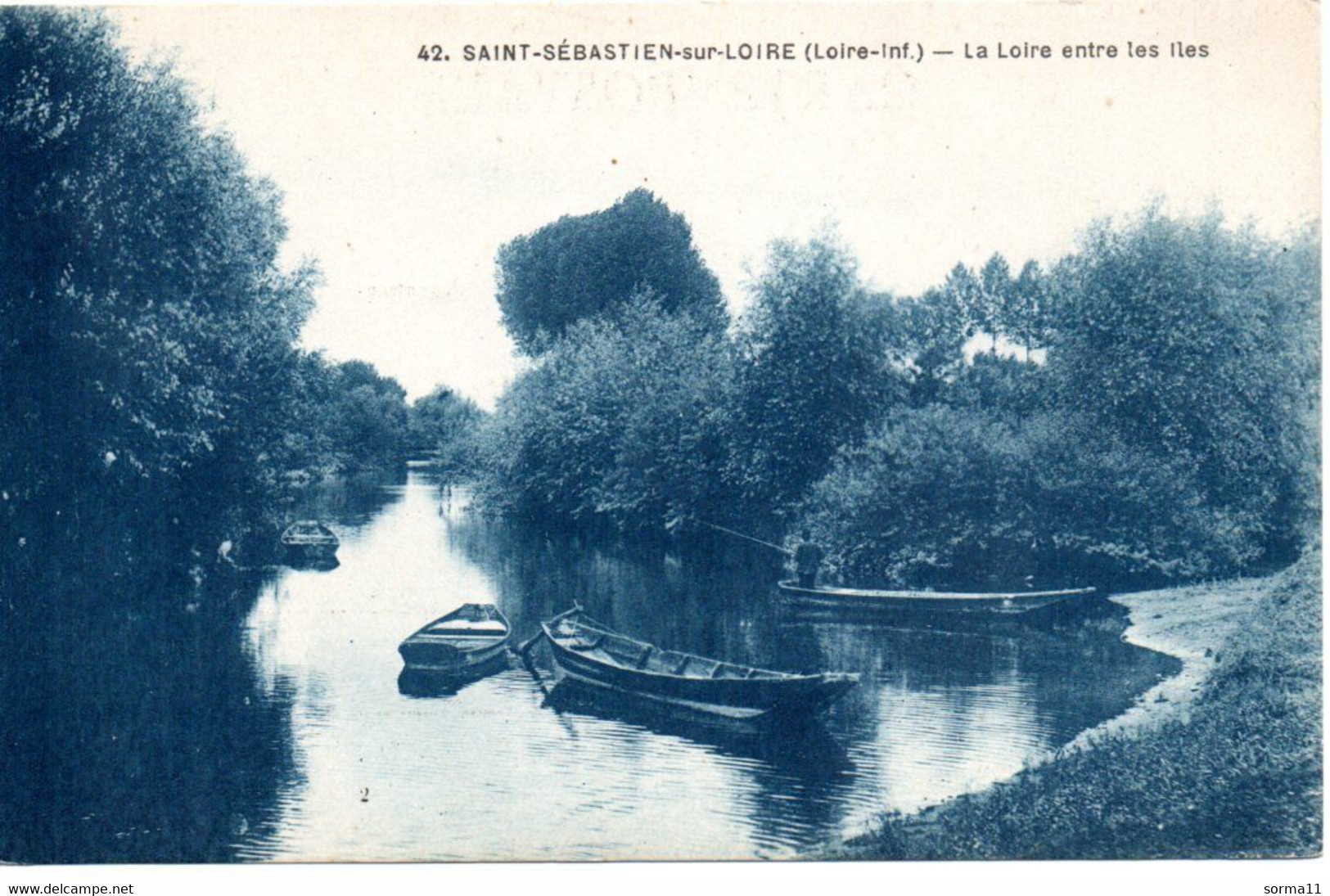 CPA SEBASTIEN SUR LOIRE 44 La Loire Entre Les Iles - Saint-Sébastien-sur-Loire