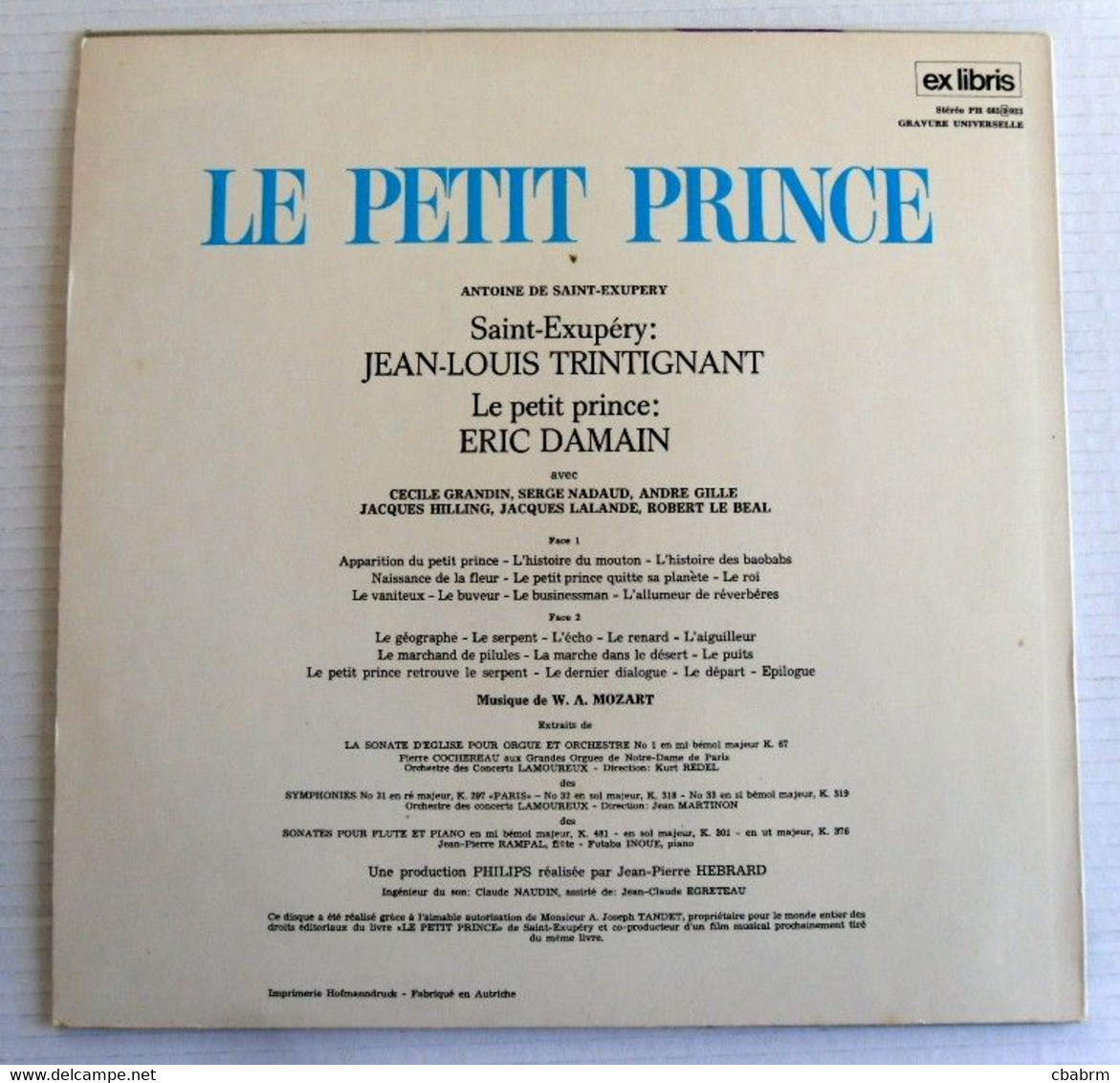 LP 33 TOURS LE PETIT PRINCE ERIC DAMIEN JEAN LOUIS TRINTIGNANT SAINT EXUPERY - Niños