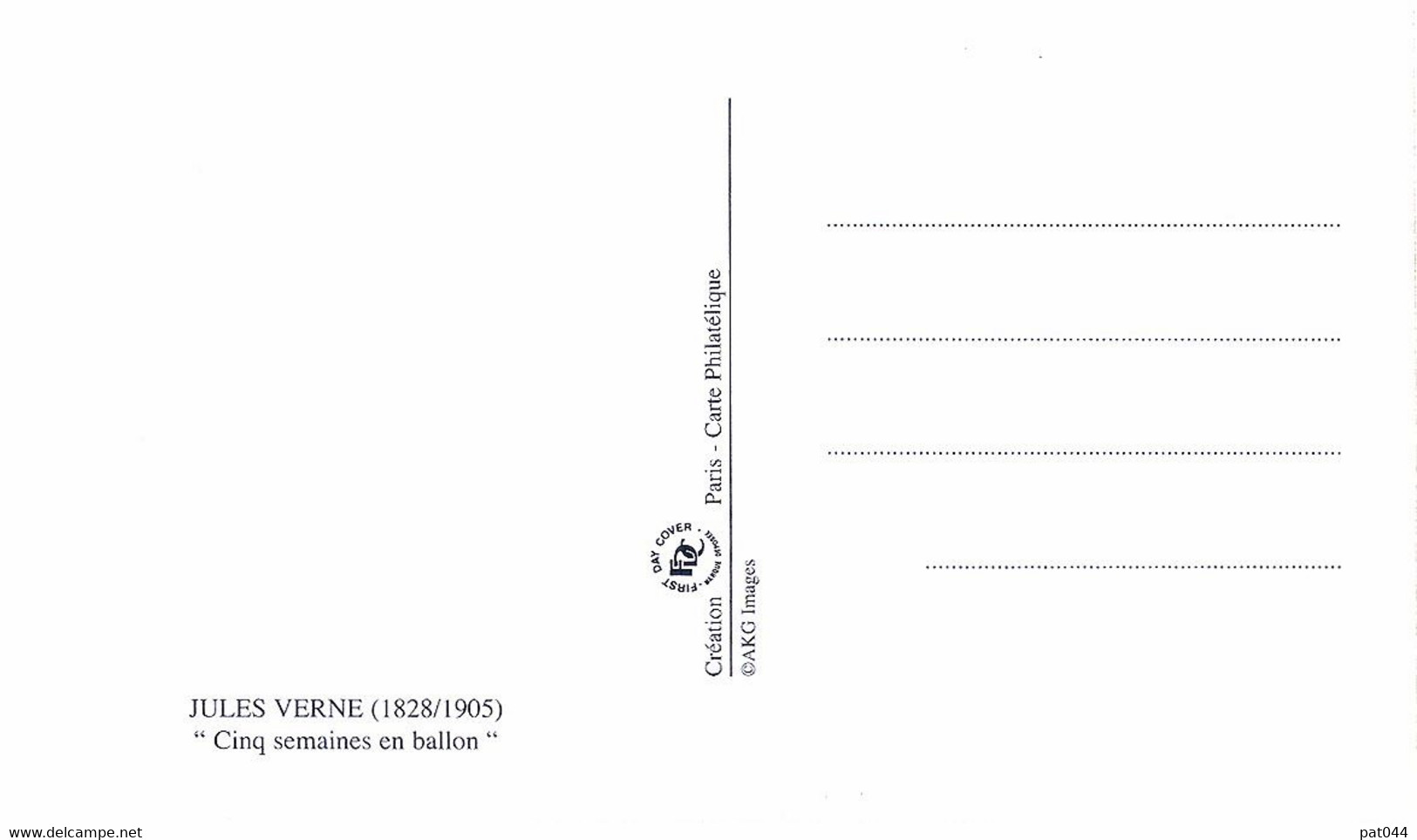 Carte Postale 1er Jour Les Voyages Extraordinaires De Jules Verne, 5 Semaines En Ballon, 2005 (yt 3789) - Altri & Non Classificati