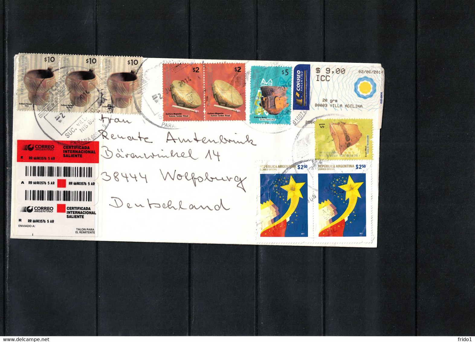 Argentina 2014  Interesting Airmail Registered Letter - Covers & Documents