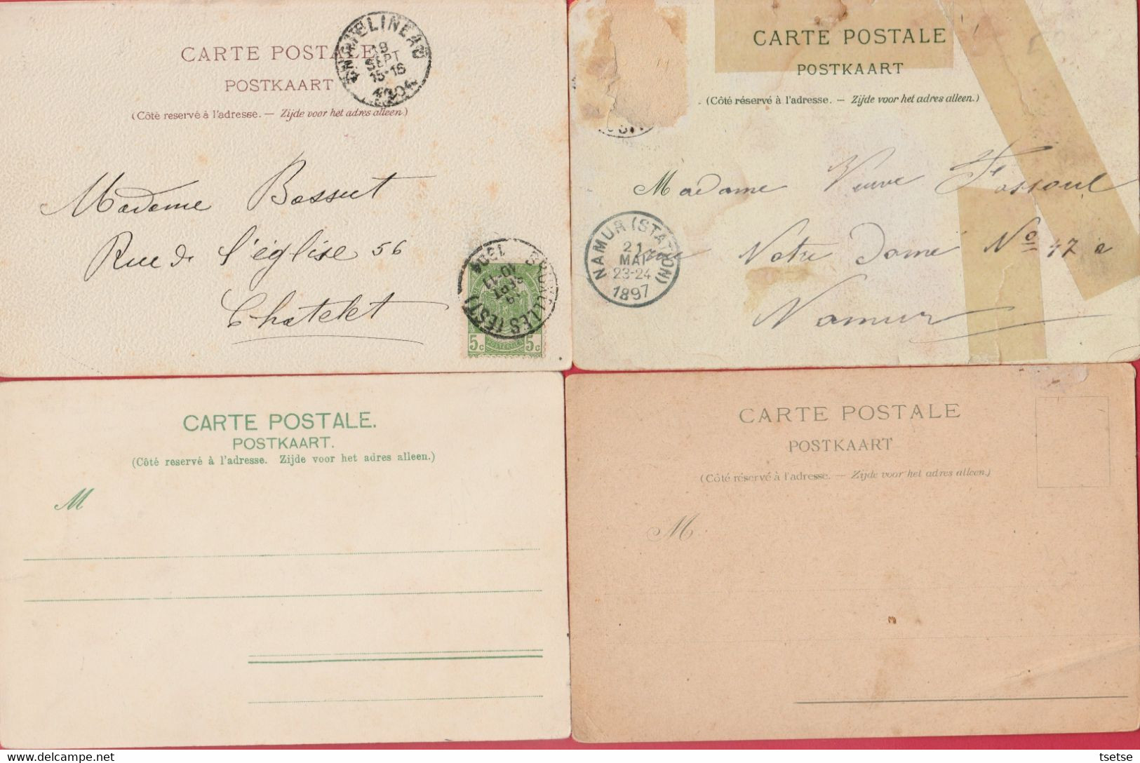 Bruxelles - 10 Cartes Postales Lithographies, Type Gruss , époque +/- 1900 ( Voir Verso ) - Sets And Collections