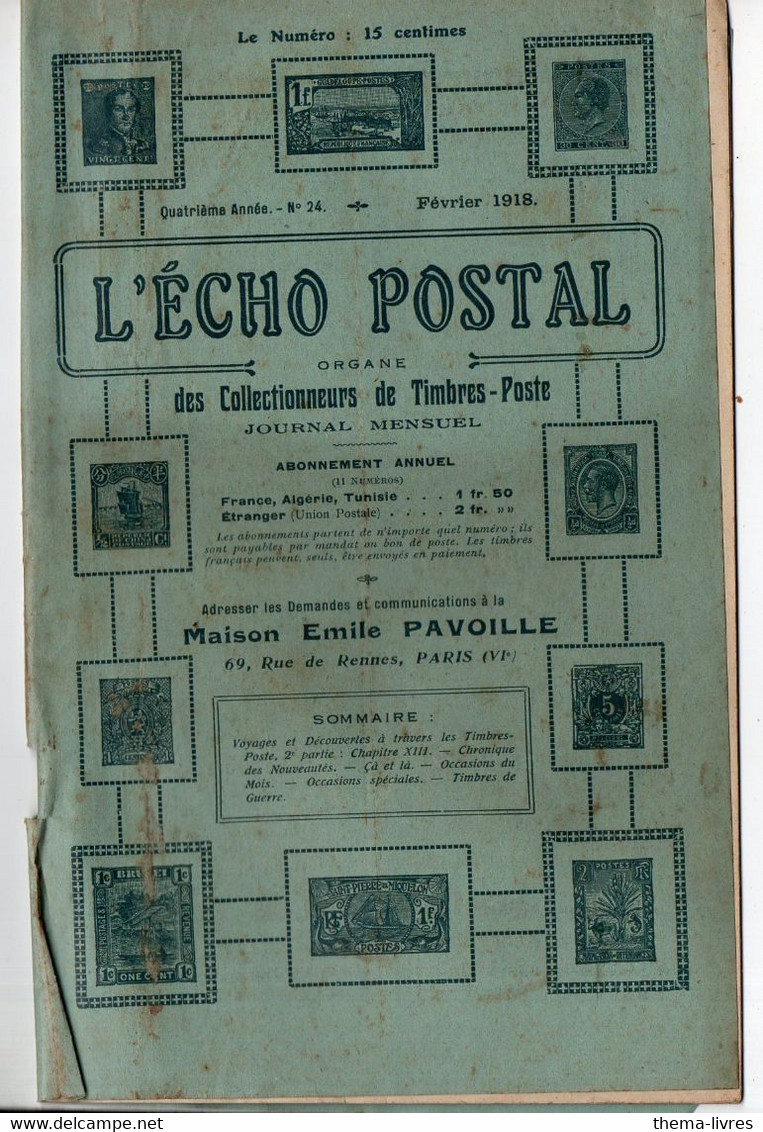 Revue L'ECHO POSTAL  N°24 De Février 1918 (M1888) - French (until 1940)