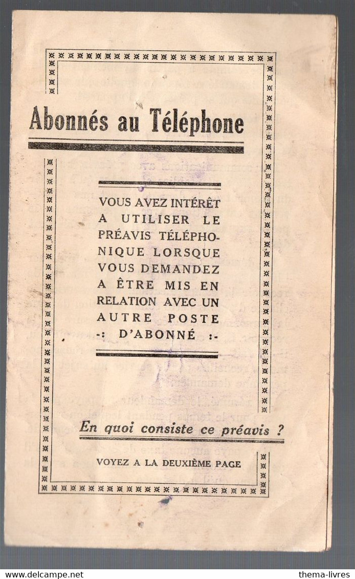 La Poste  Notice Aux Abonnés Au Téléphone  (PPP27542) - Postal Administrations