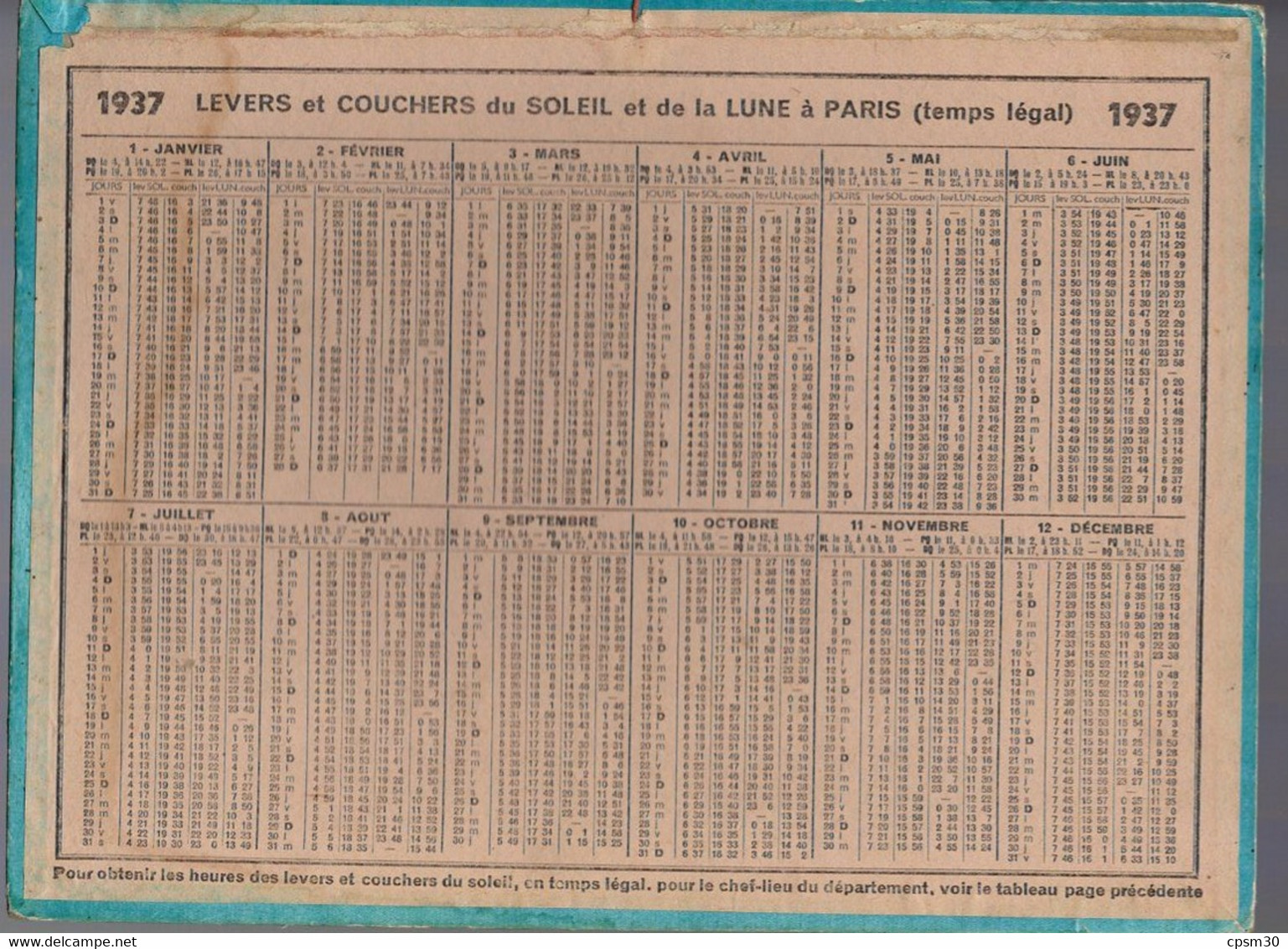 CALENDRIER GF 1937 - Jeune Maman, Imprimeur Oller Puteaux - Big : 1921-40