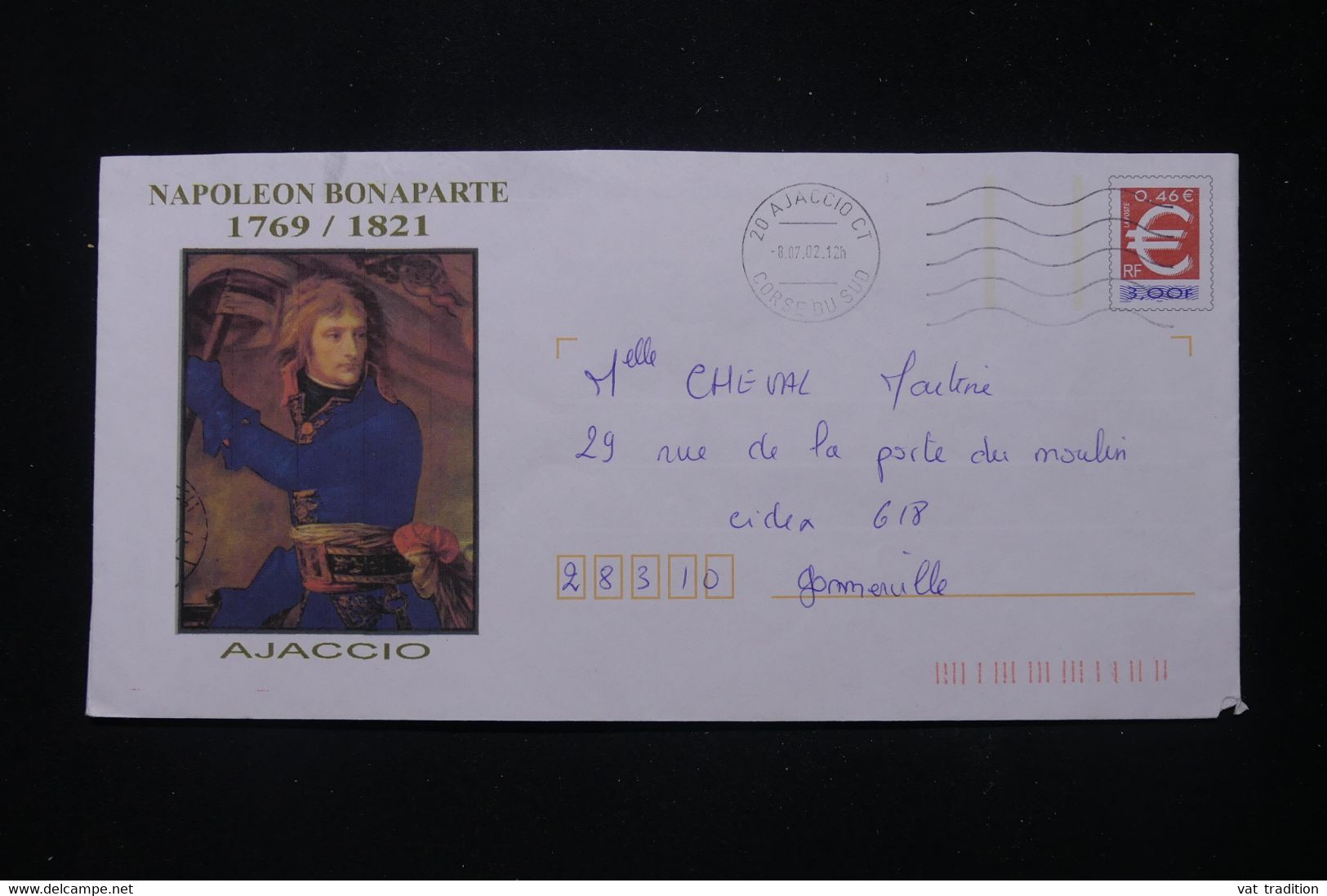 FRANCE  - Entier Postal Avec Illustration Napoléon Bonaparte, Voyagé En 2002  - L 92049 - Prêts-à-poster:Stamped On Demand & Semi-official Overprinting (1995-...)