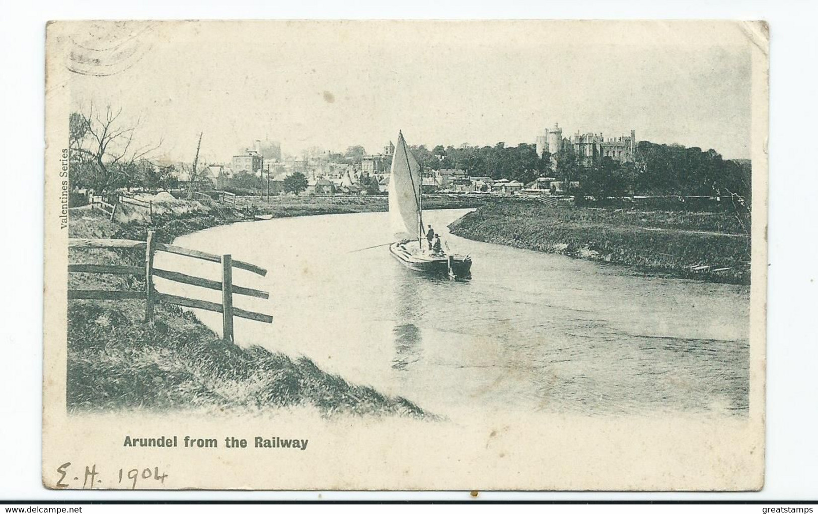 Sussex  Postcard Arundel View From The  Railway  Posted  1904 - Arundel