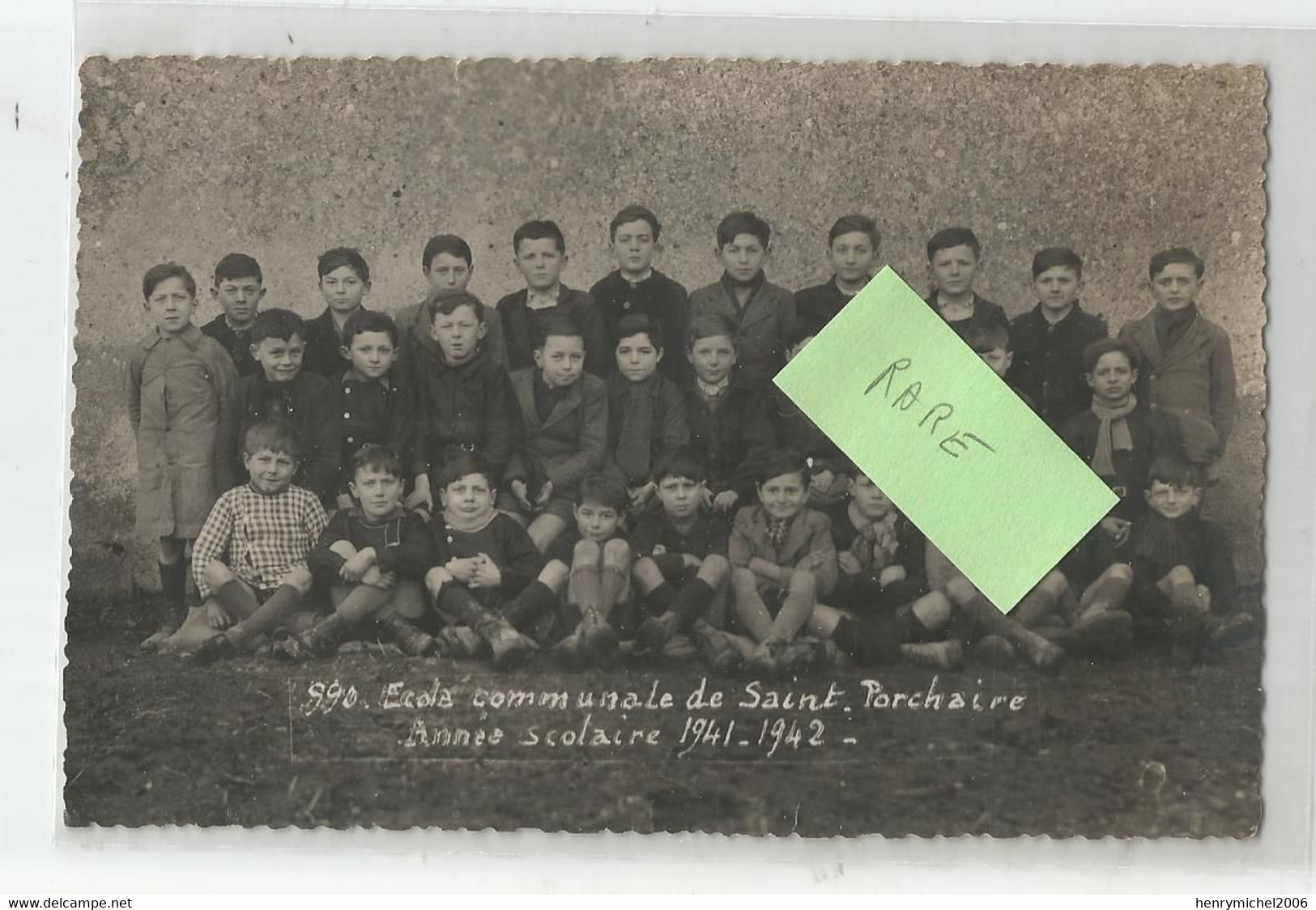 17 Saint St Porchaire école Communale 1941-1942 Carte Photo De Chantelauze De Niort - Other & Unclassified