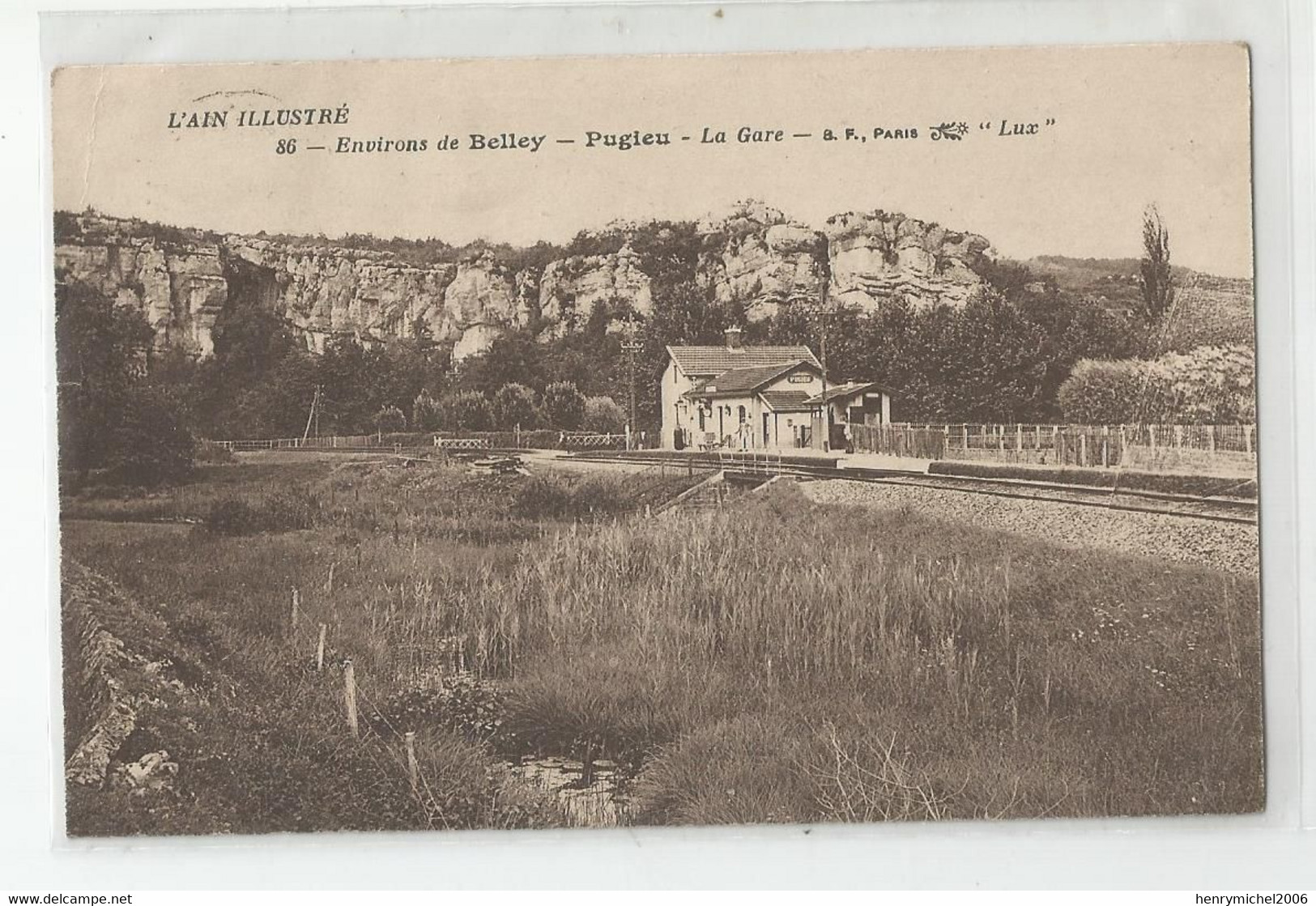 01  Environs De Belley Pugieu La Gare Dans L'ain Illustré - Belley