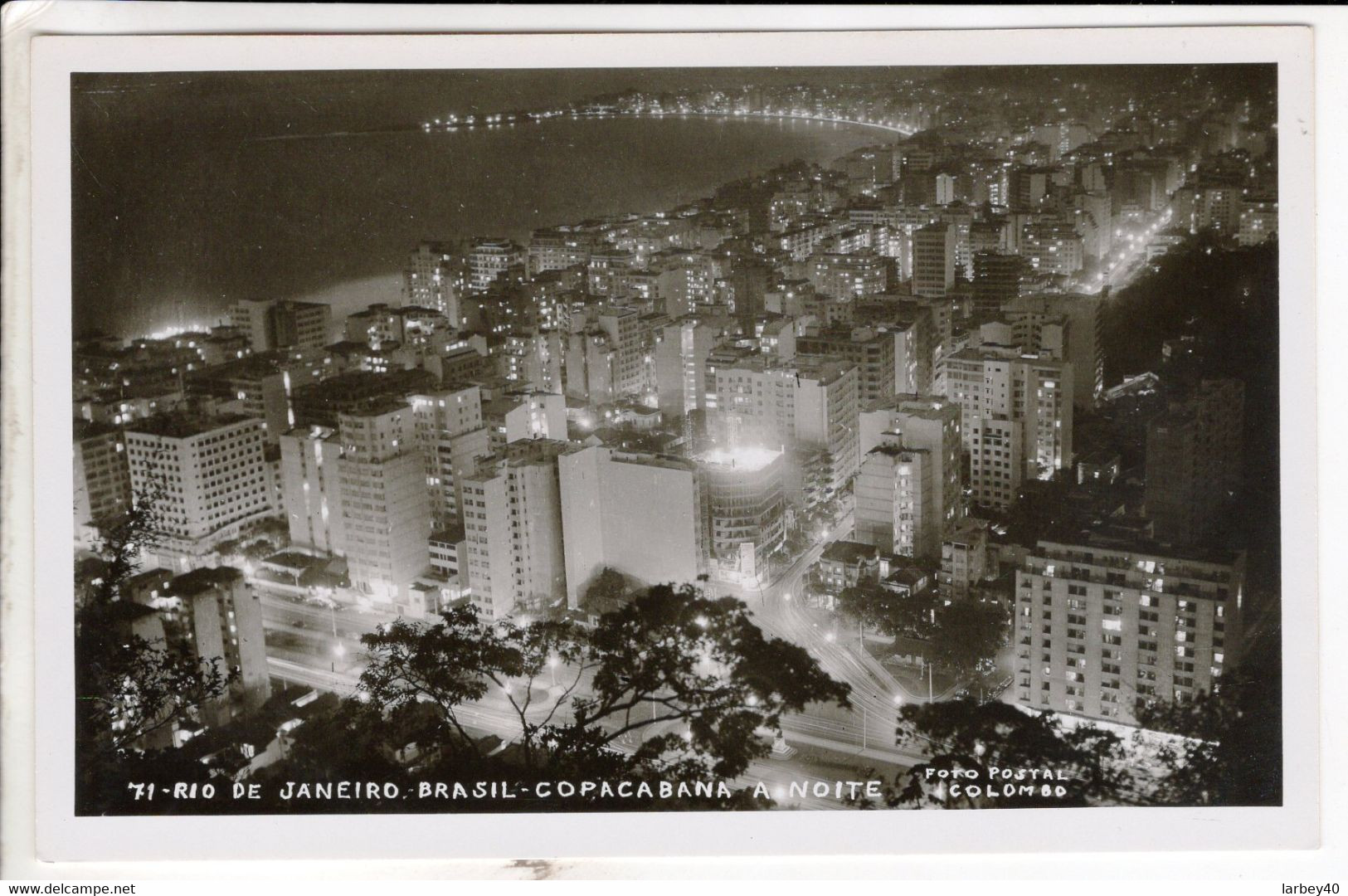 Cpa    Rio De Janeiro Brasil  Copacabana A Noite - Copacabana