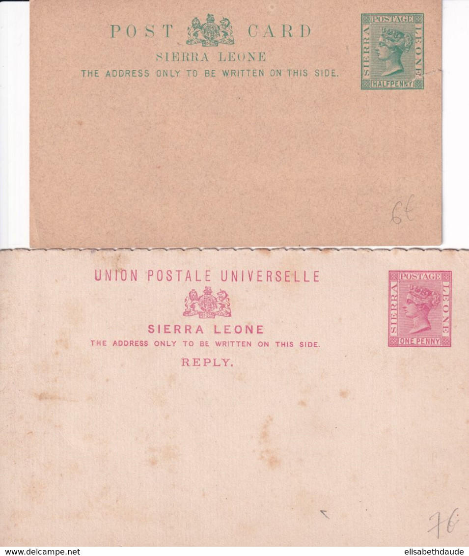 SIERRA LEONE - ENTIERS POSTAUX - 2 CARTES NEUVES (PETITE COUPURE Sur 1/2p) - Sierra Leona (...-1960)