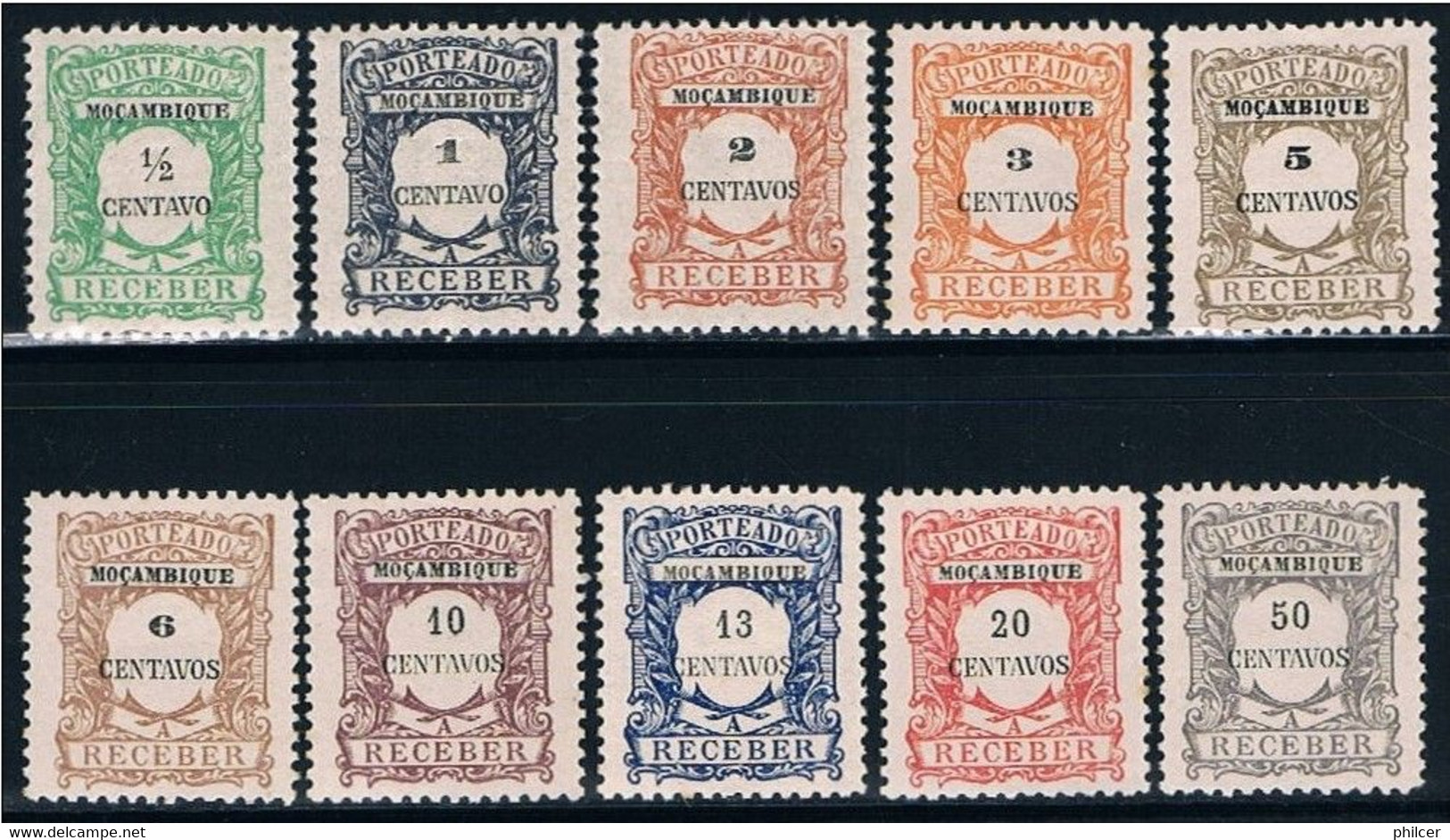 Moçambique, 1917, # 31/40, Porteado, MH - Mozambique