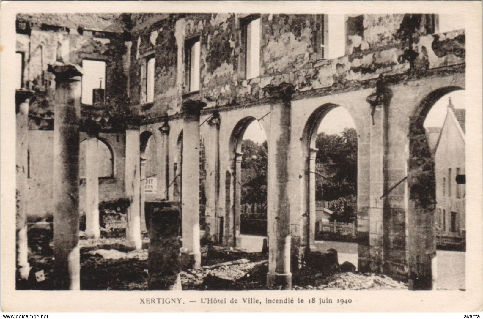 CPA XERTIGNY L'Hotel De Ville L'incendie Du 18 Juin 1940 (151671) - Xertigny