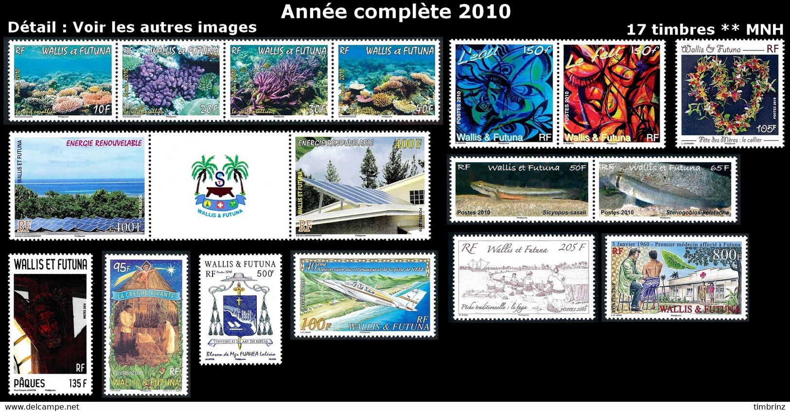 WALLIS ET FUTUNA Année Complète 2010 - Yv. 728 à 744 ** MNH - 17 Timbres  ..Réf.W&F23103 - Volledig Jaar