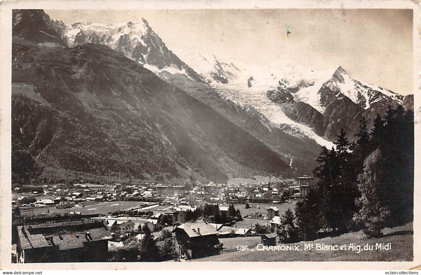 Chamonix         74       Mont-Blanc Et Aiguille Du Midi     - 1935 -    N° 136         (voir Scan) - Chamonix-Mont-Blanc