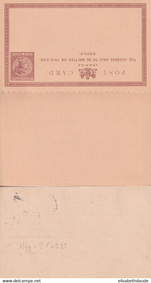 JAMAICA - 1903 + 1905 - ENTIERS POSTAUX - 2 CARTES Dont 1 AVEC REPONSE PAYEE OBLITEREES KINGSTON - Jamaïque (...-1961)