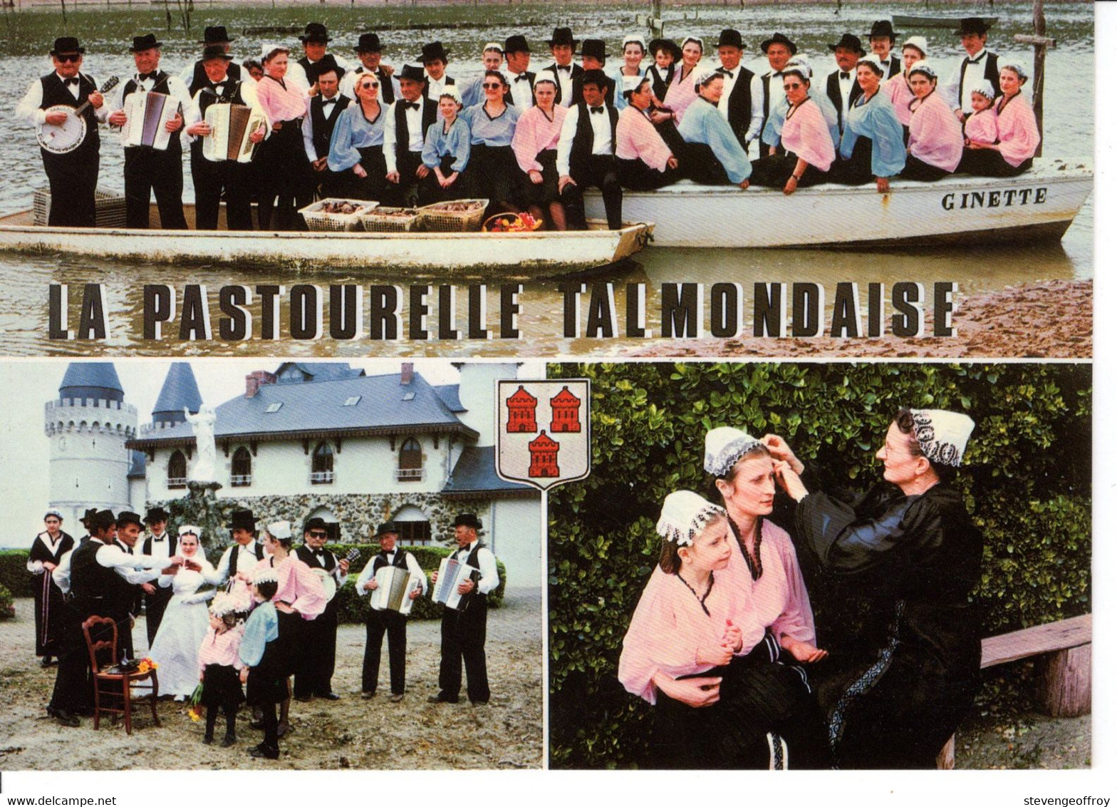 85 Vendée Talmont Saint Hilaire Pastourelle Talmondaise Groupe Folklorique Folklore Multi Vue Barque Ginette Coiffe - Talmont Saint Hilaire