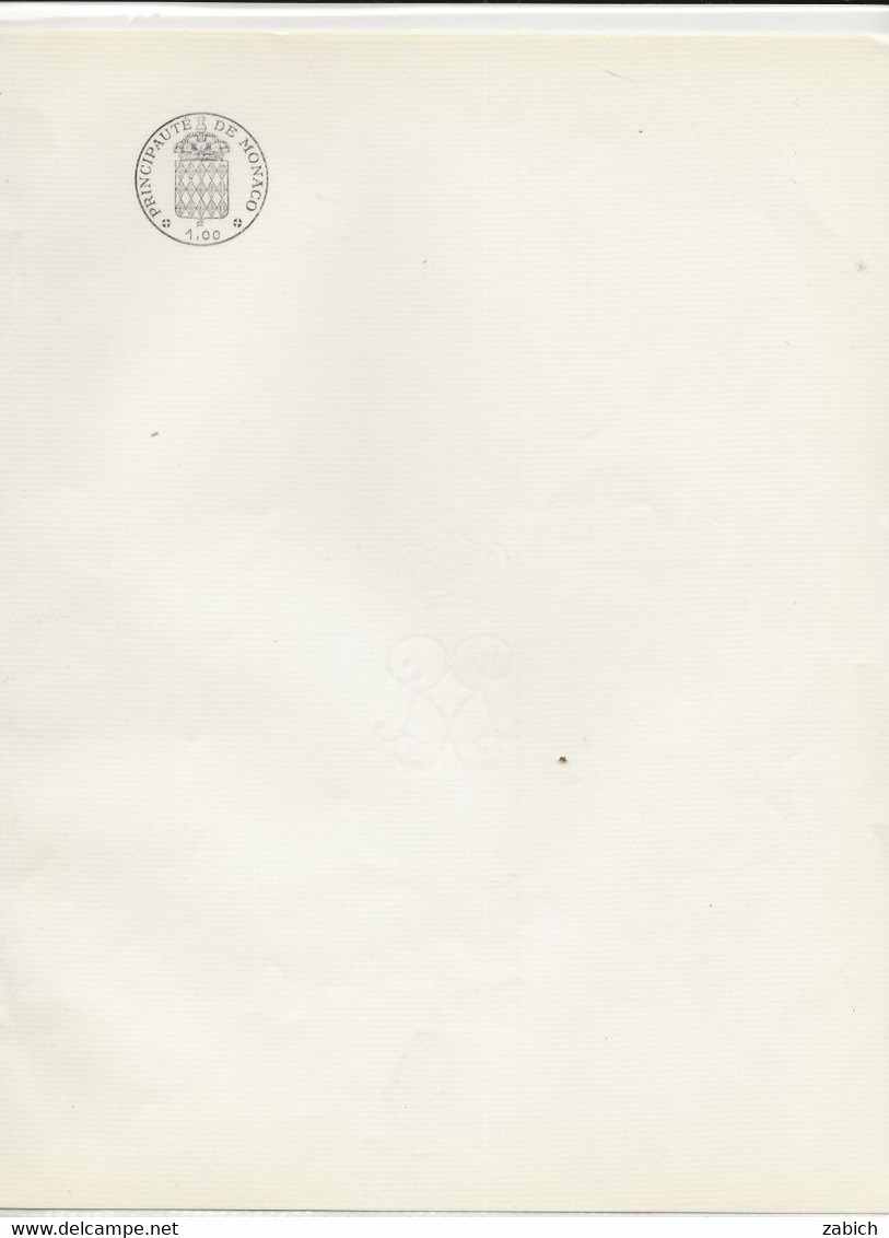 FISCAUX  MONACO PAPIER TIMBRE   NEUF 1F Ancien Format 21/27 Utilisé Jusqu'en 1975  FILIGRANE RAINIER III - Steuermarken