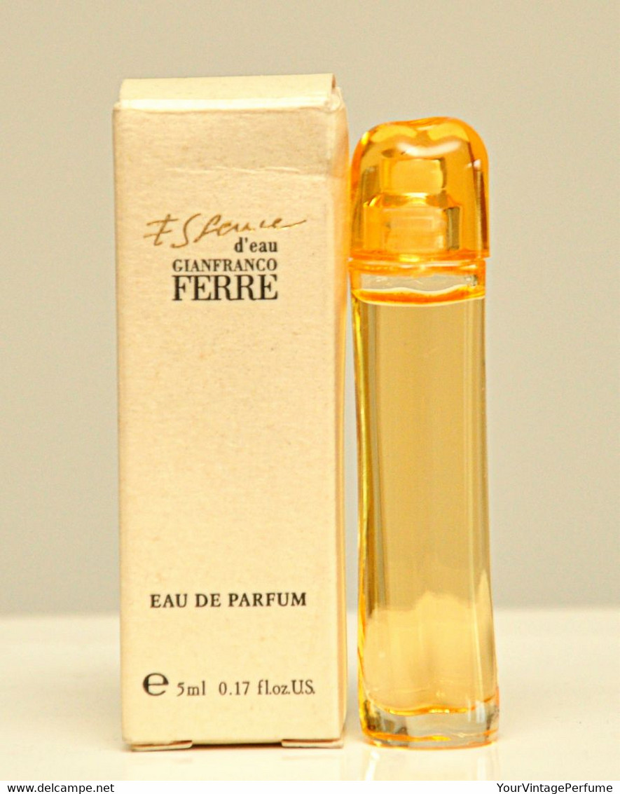 Gianfranco Ferré Essence D’eau Eau De Parfum Edp 5ml 0.17 Fl. Oz. Miniature Splash Not Spray Perfume Women Rare Vintage - Echantillons (tubes Sur Carte)