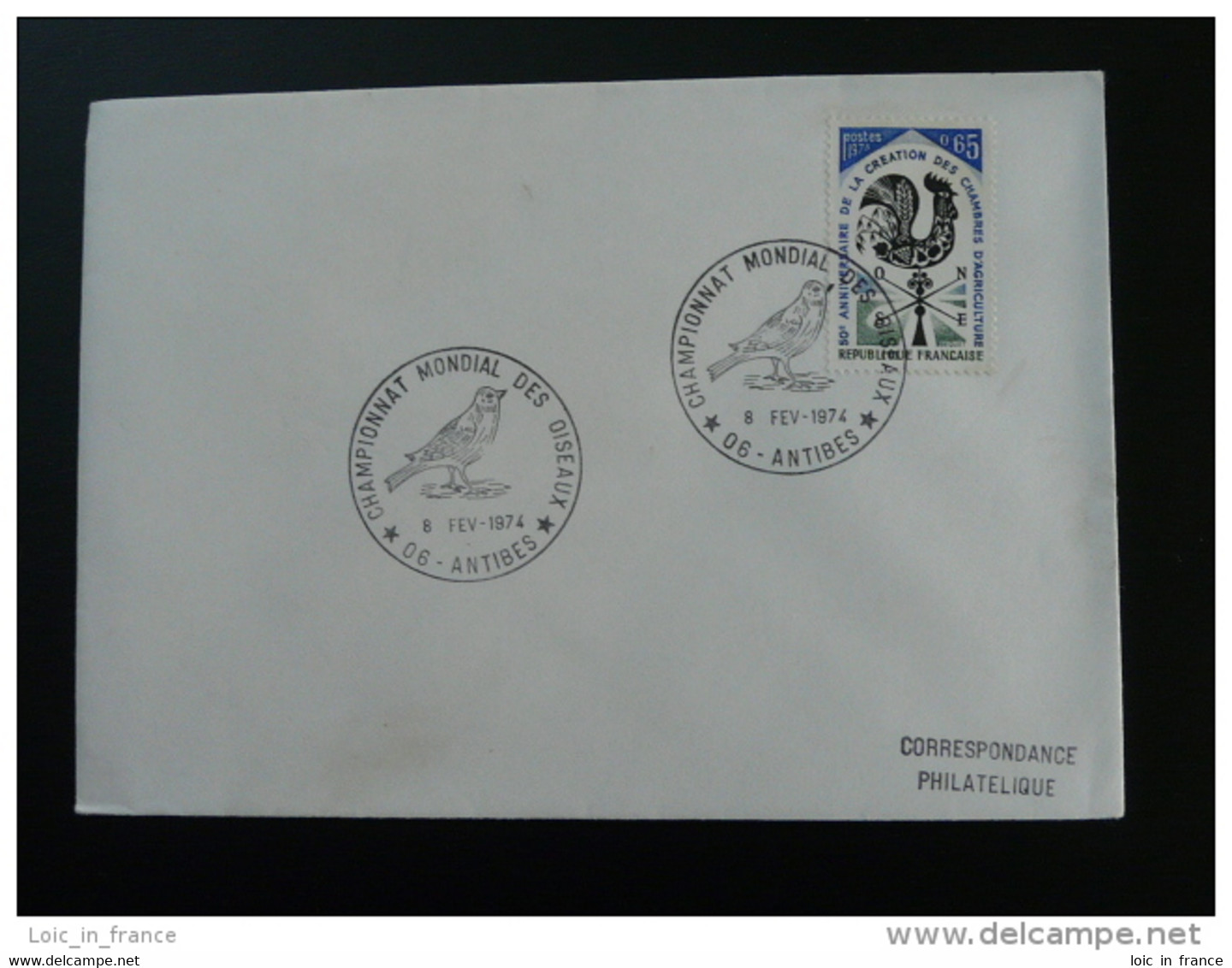 Oblitération Concordante Sur Lettre Postmark On Cover Fête Des Oiseaux Antibes Alpes Maritimes - Mechanical Postmarks (Advertisement)