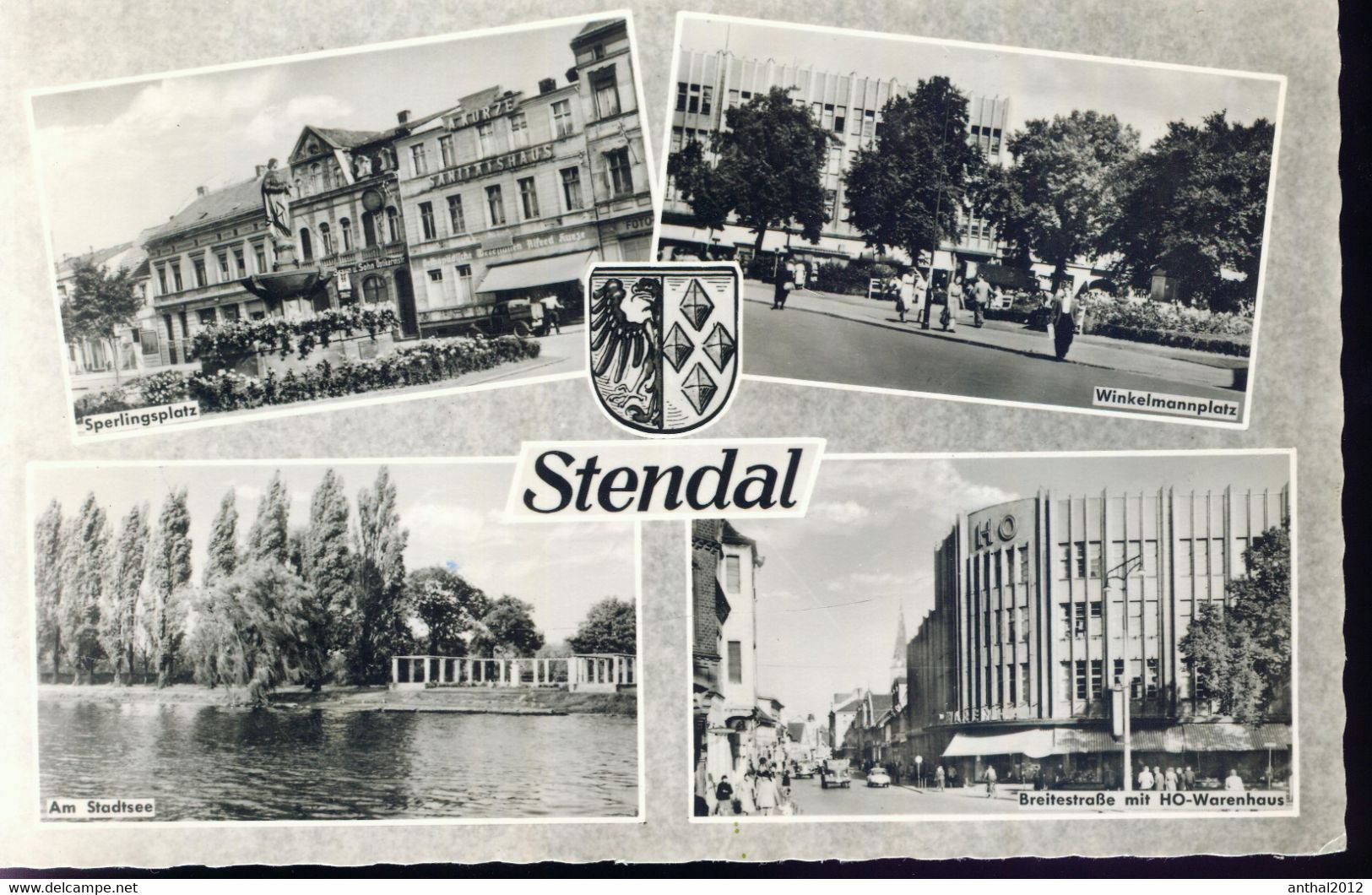 Rarität MB Stendal HO-Warenhaus Breitestraße Sanitätshaus A. Kurze Opitkermeister Braun Sperlingsplatz Winkelmannpl 1964 - Stendal